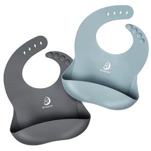 NEW 2 Pack Baby Silicone Bibs